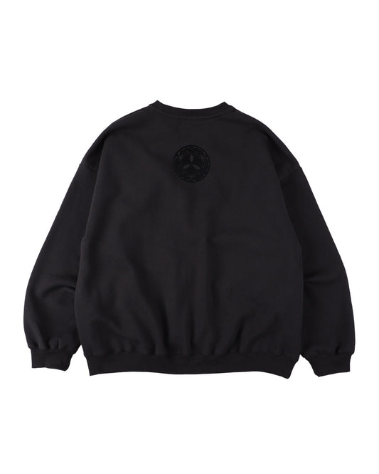 Flock Logo Crew Sweat - Black