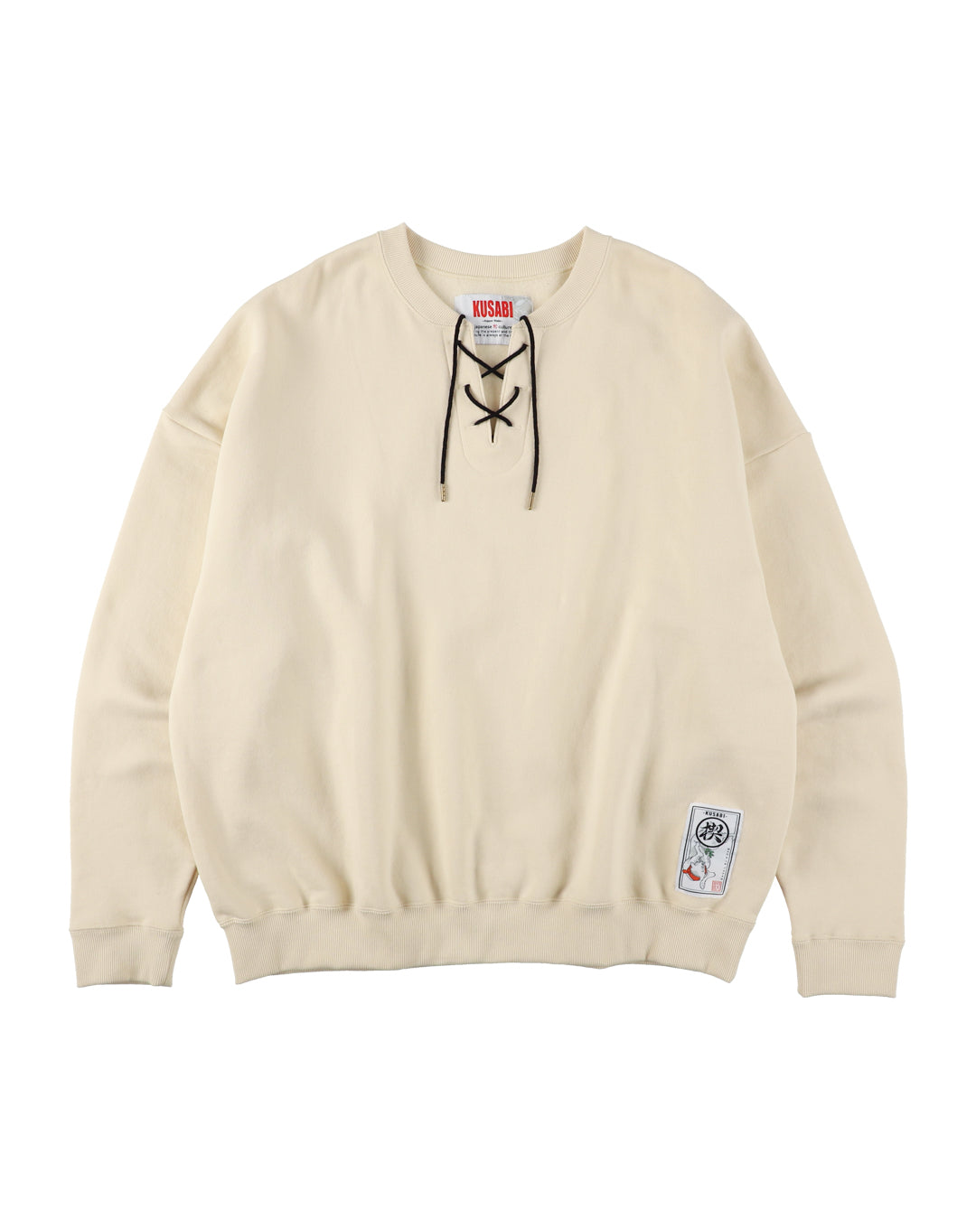 Lace-Up Loose Crew Swaet