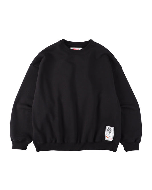 Flock Logo Crew Sweat - Black